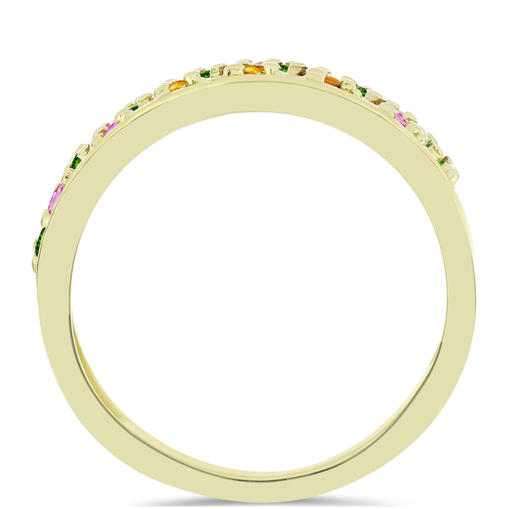 Goldplattierter Silberring mit Chakra Turmalin