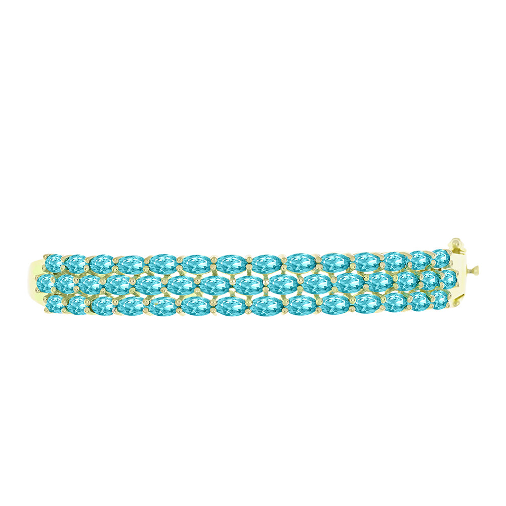 Goldplattierter Silberarmreif mit Paraiba Quarz