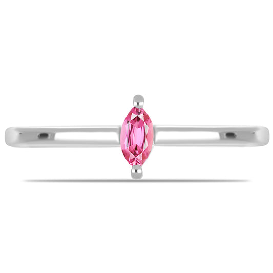 Silberring mit rosafarbenem Turmalin aus Pelmadulla