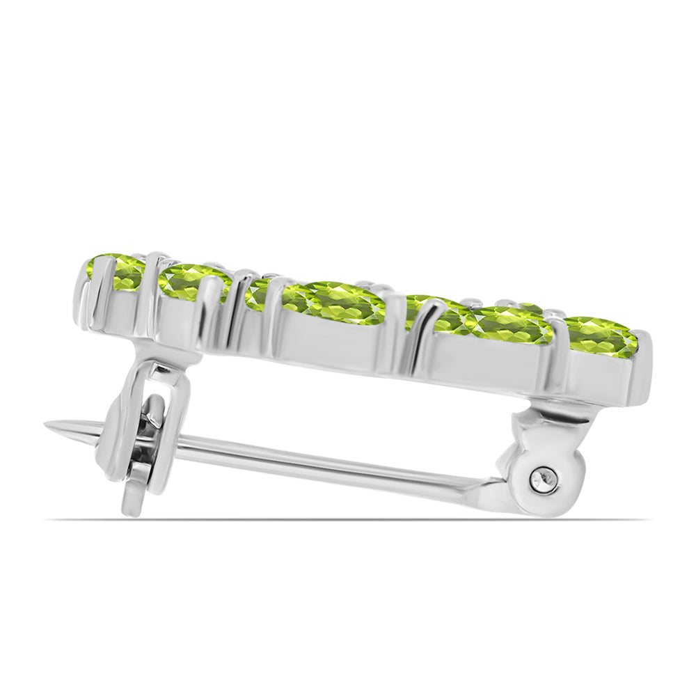 Silberbrosche mit Peridot aus Changbai