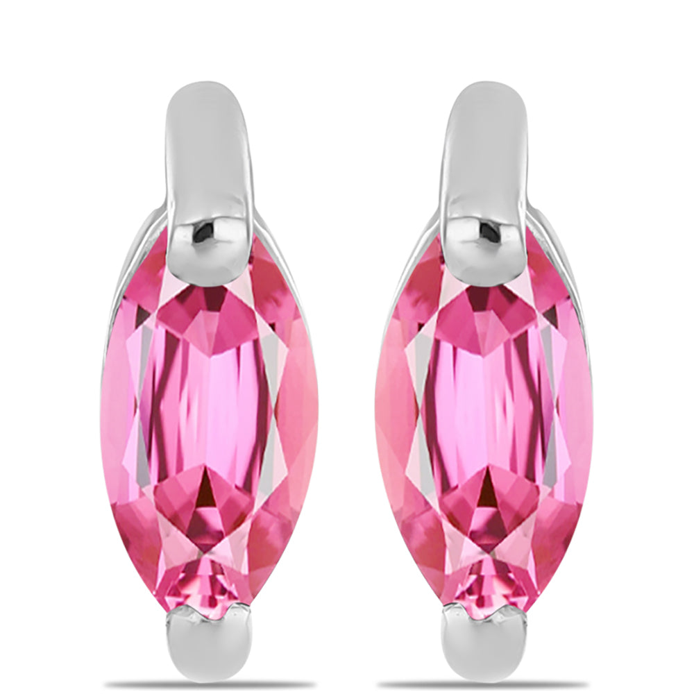 Silberohrringe mit rosafarbenem Turmalin aus Pelmadulla 1