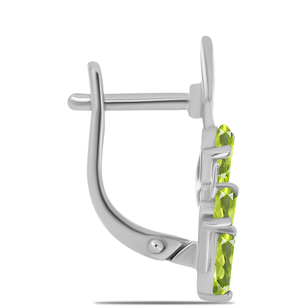 Silberohrringe mit Peridot aus Changbai