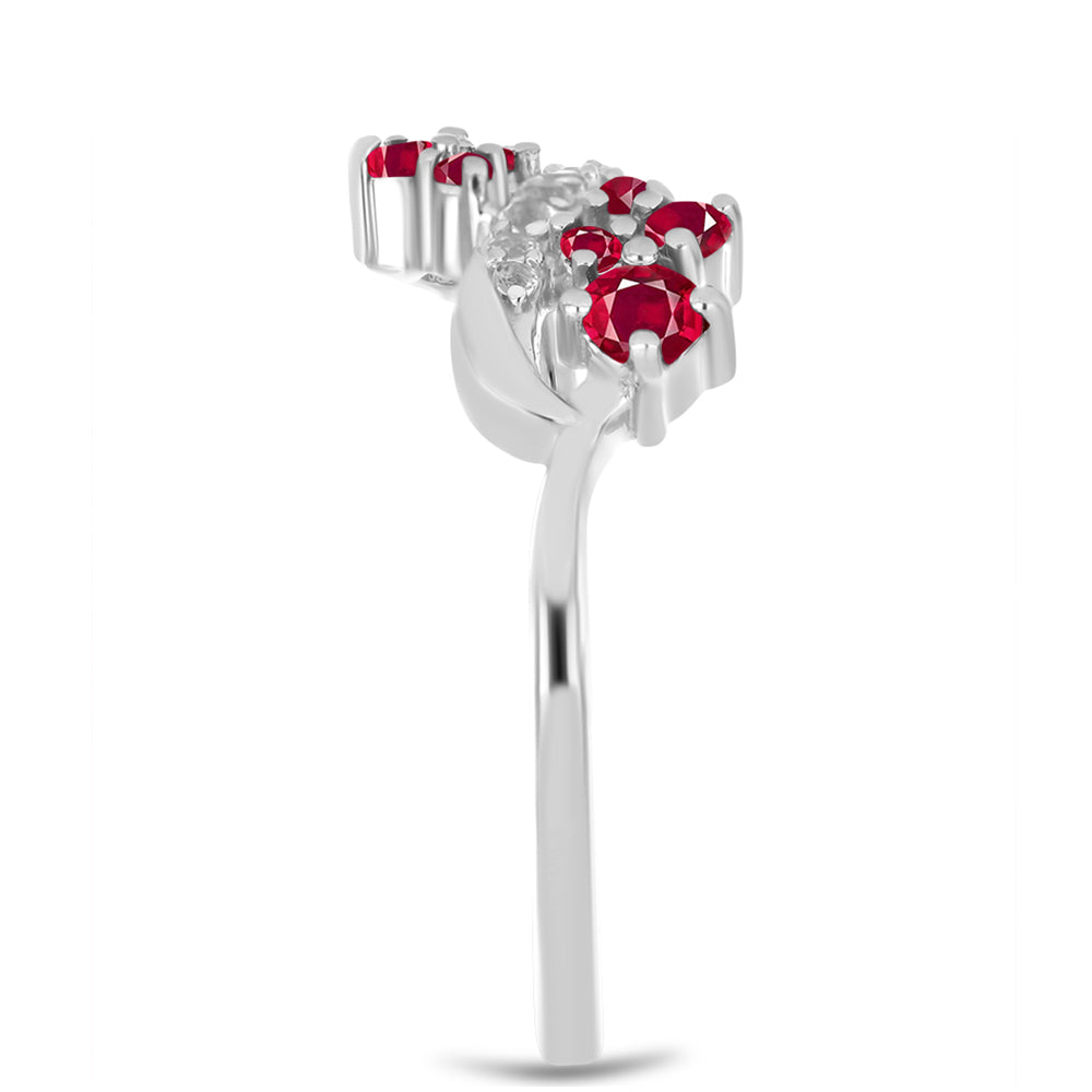 Silberring mit Rubin aus Madagaskar und weißem Topas