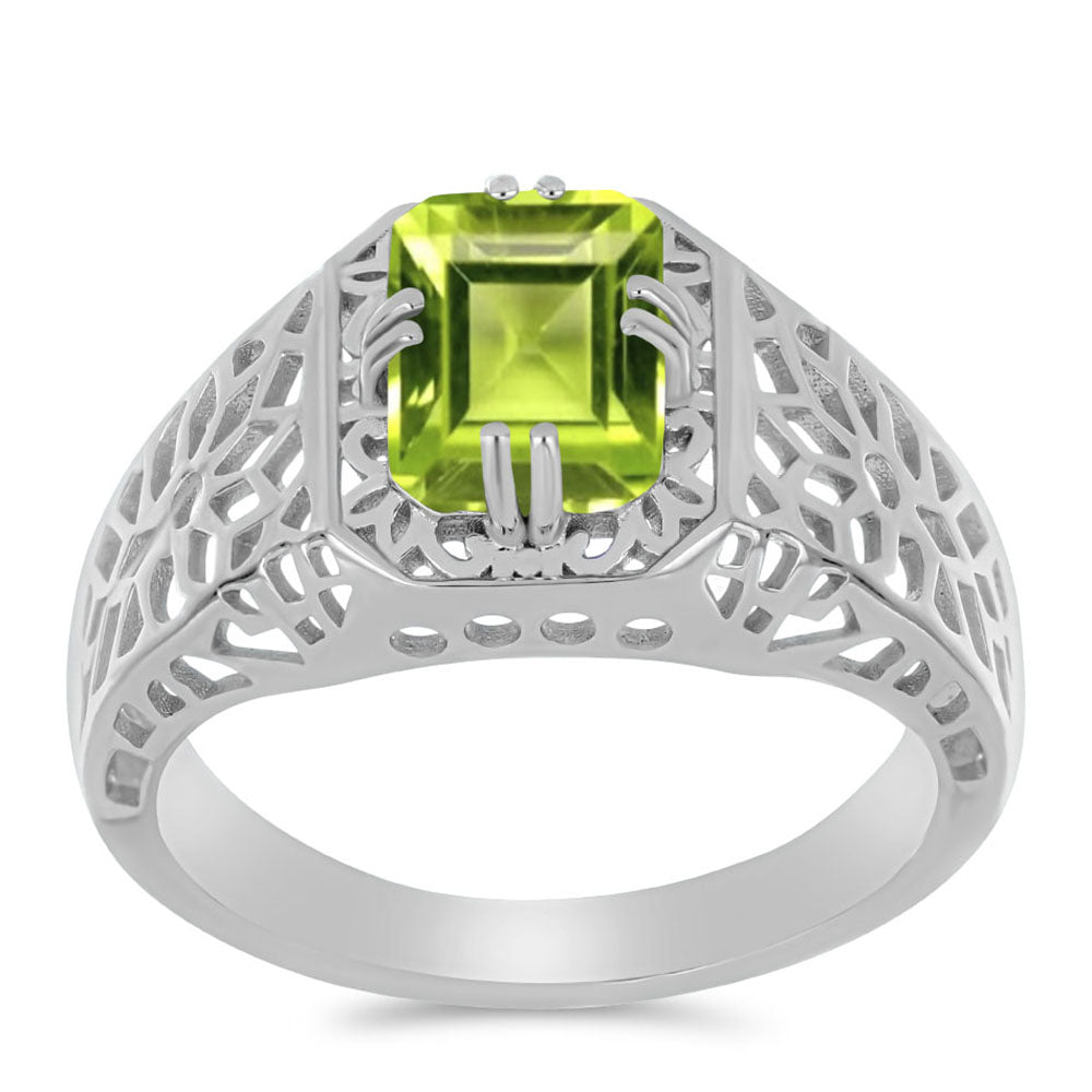 Silberring mit Peridot aus Changbai