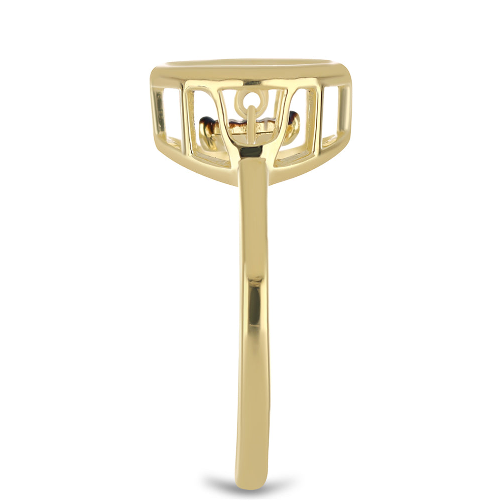 Goldplattierter Silberring mit blauem tanzendem Diamanten