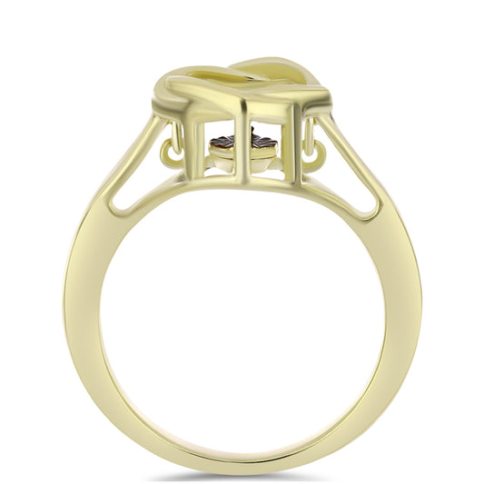 Goldplattierter Silberring mit blauem tanzendem Diamanten