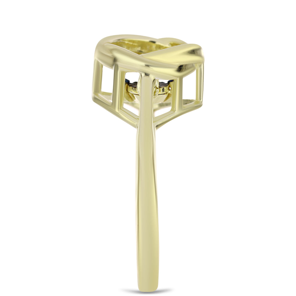 Goldplattierter Silberring mit blauem tanzendem Diamanten