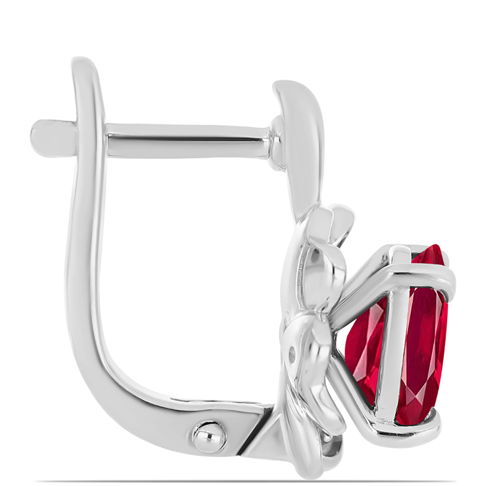 Silberohrringe mit Rubin aus Madagaskar und weißem Topas