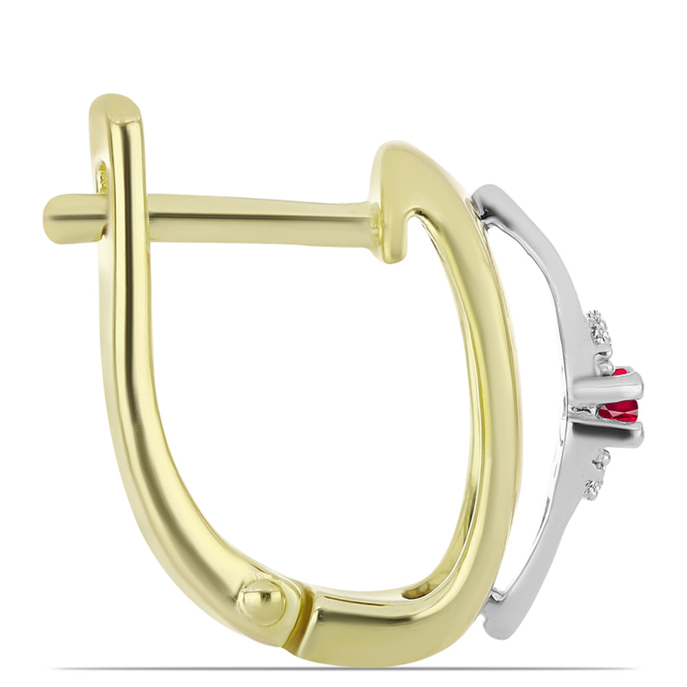 Silberohrringe mit Rubin aus Madagaskar und weißem Topas