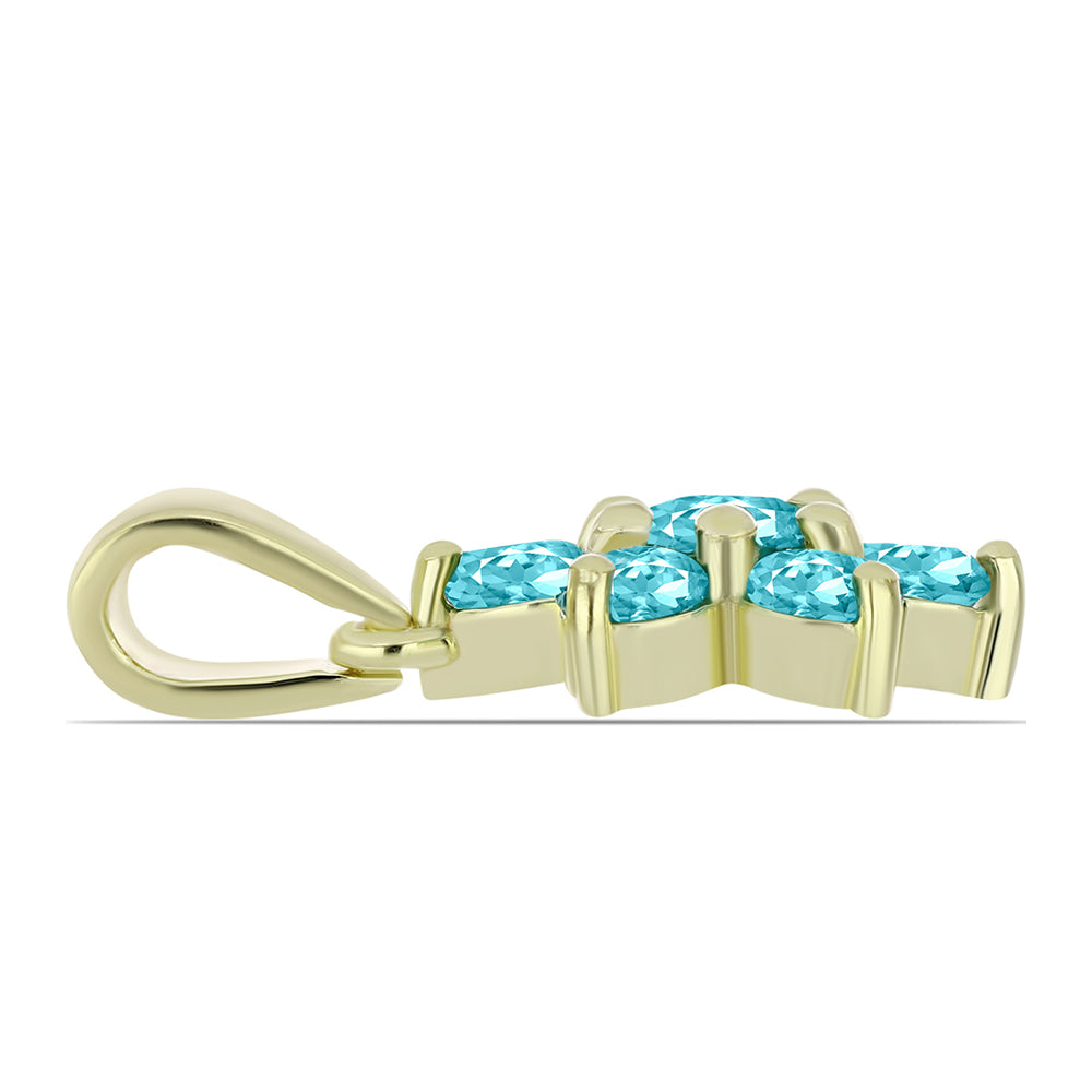 Goldplattierter Silberanhänger mit Paraiba Quarz