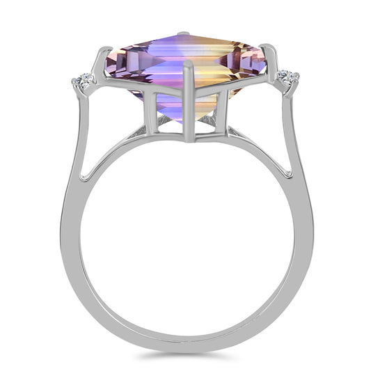 Silberring mit Anahi Ametrin und weißem Topas