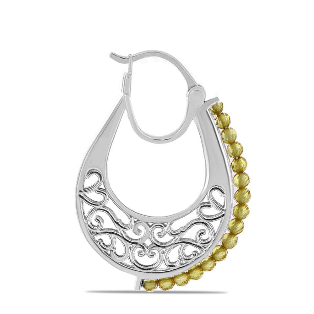 Silberohrringe mit Zitrin aus dem Ural