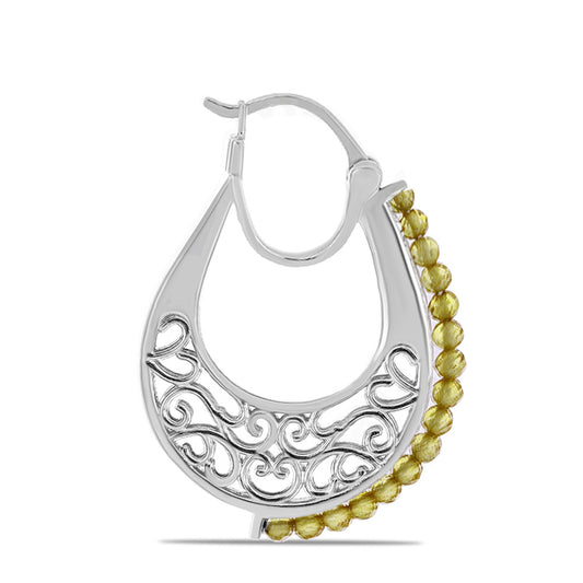 Silberohrringe mit Zitrin aus dem Ural