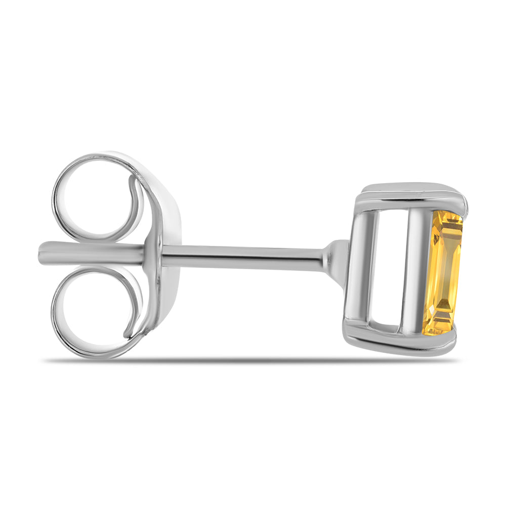 Silberohrringe mit Zitrin aus dem Ural