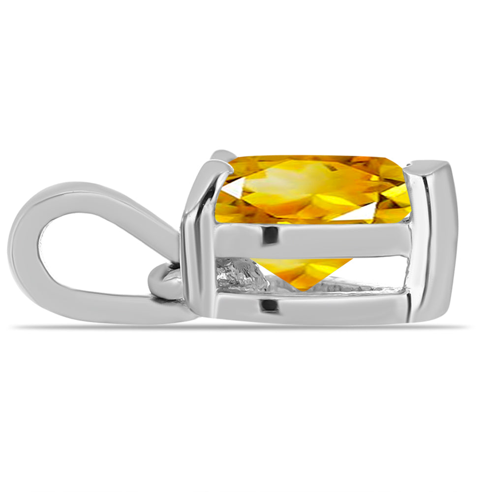 Silberanhänger mit Zitrin aus dem Ural