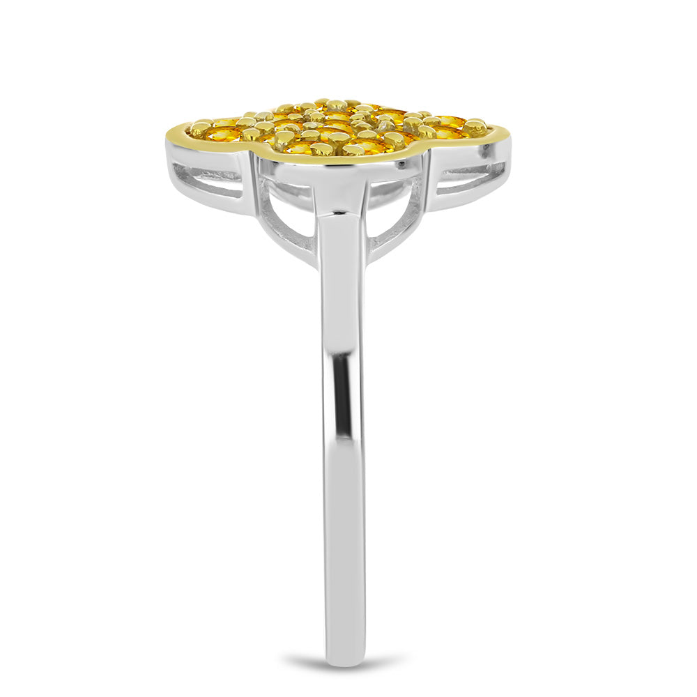 Silberring mit Zitrin aus dem Ural