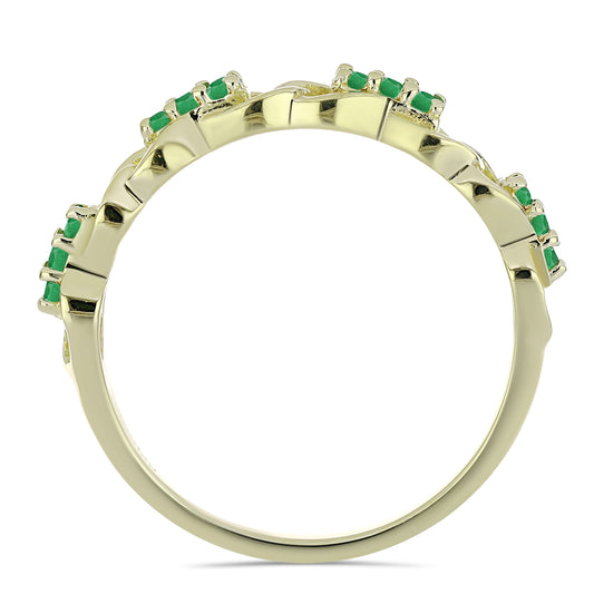 Goldplattierter Silberring mit sambischem Smaragd