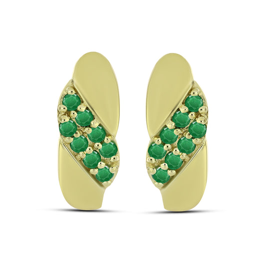 Goldplattierte Silberohrringe mit sambischem Smaragd