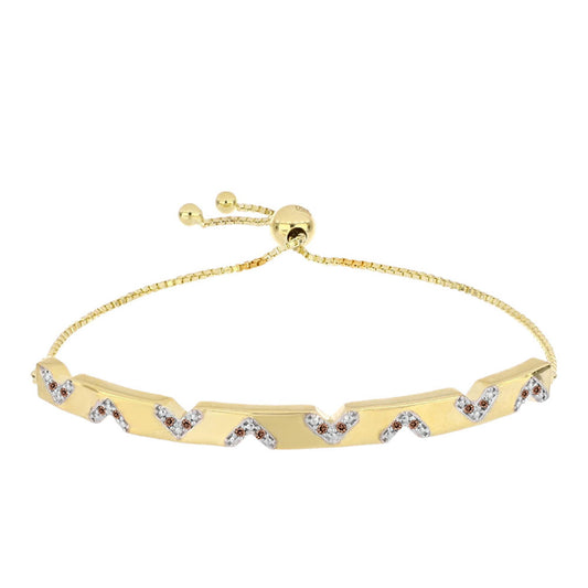 Goldplattiertes Silberarmband mit Cognac-Diamant