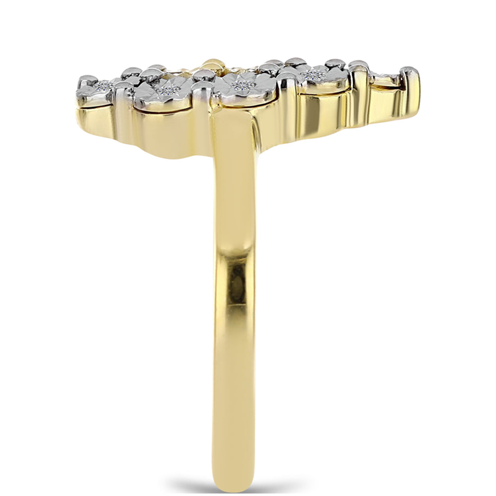 Goldplattierter Silberring mit Cognac-Diamant und weißem Topas