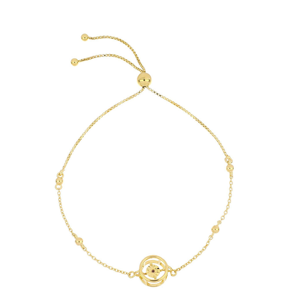 Goldplattiertes Silberarmband mit Cognac-Diamant