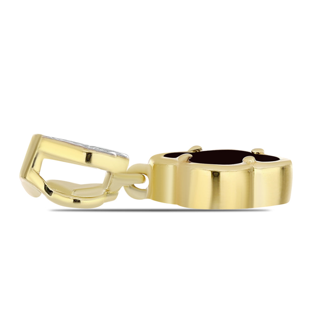 Goldplattierter Silberanhänger mit schwarzem Onyx und weißem Topas