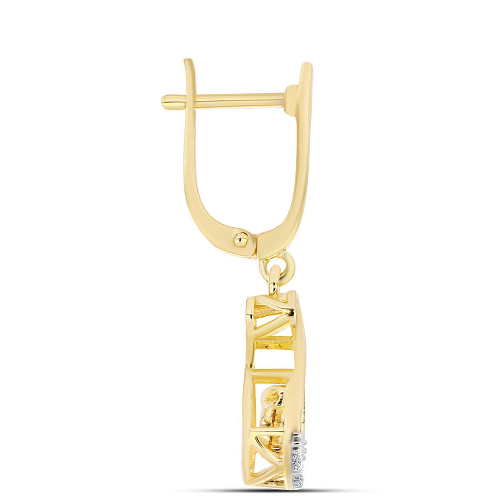 Goldplattierte Silberohrringe mit Cognac-Diamant und weißem Topas