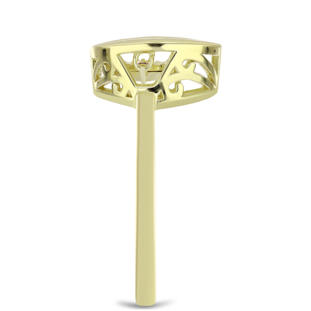 Goldplattierter Silberring mit Cognac-Diamant