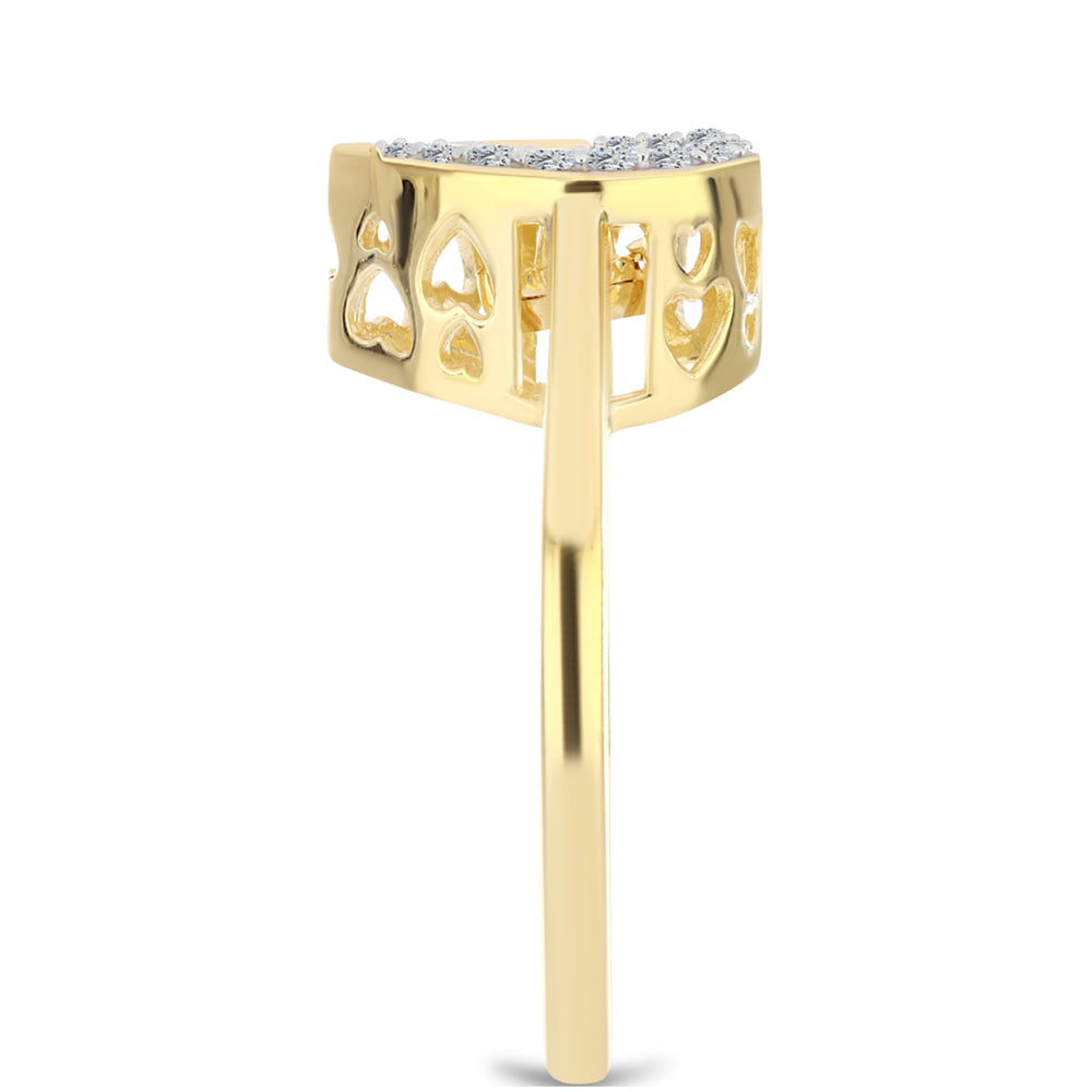 Goldplattierter Silberring mit Cognac-Diamant und weißem Topas