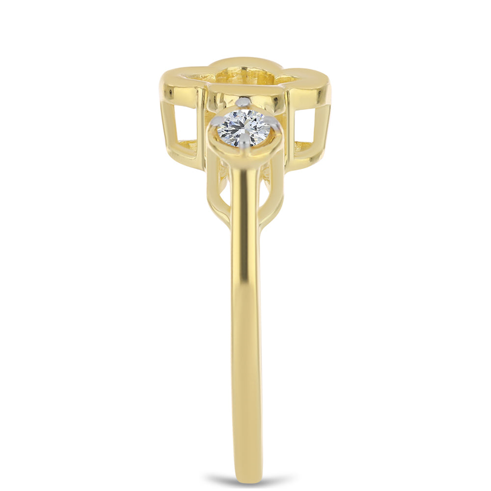 Goldplattierter Silberring mit Cognac-Diamant und weißem Topas