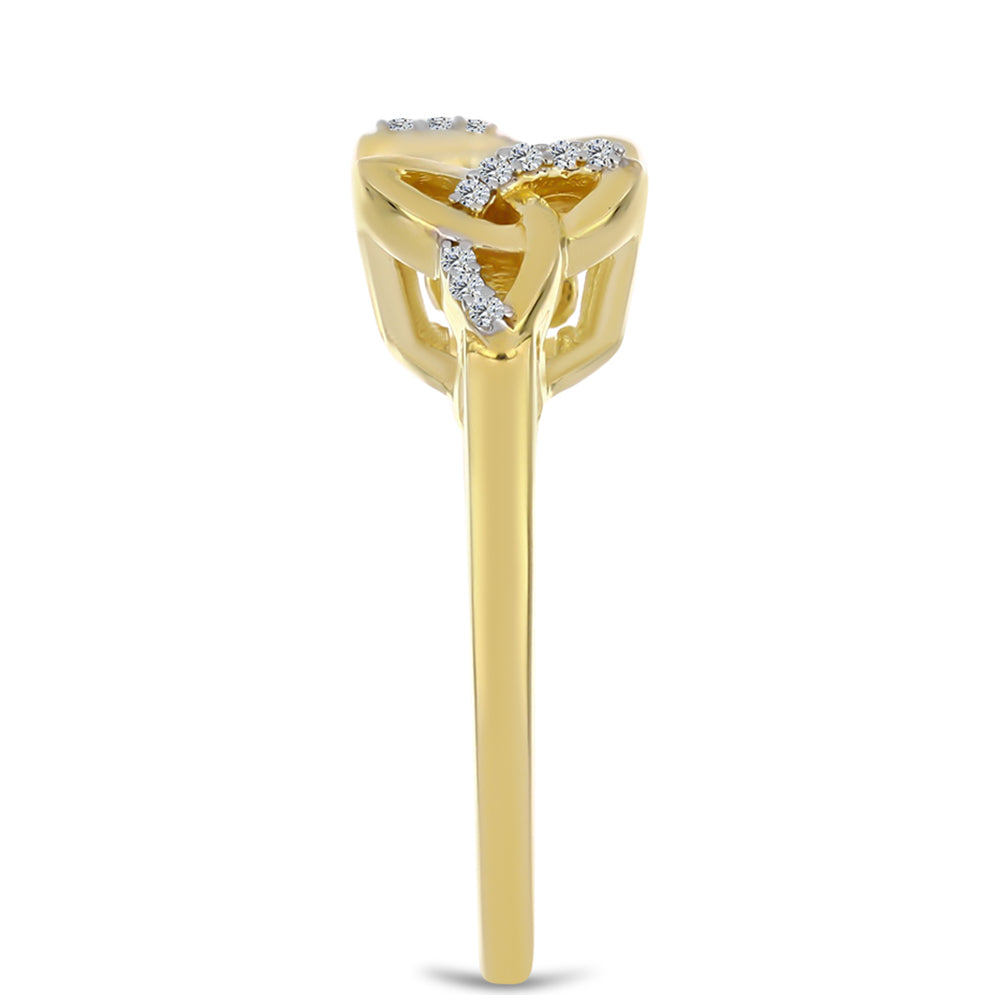 Goldplattierter Silberring mit Cognac-Diamant und weißem Topas