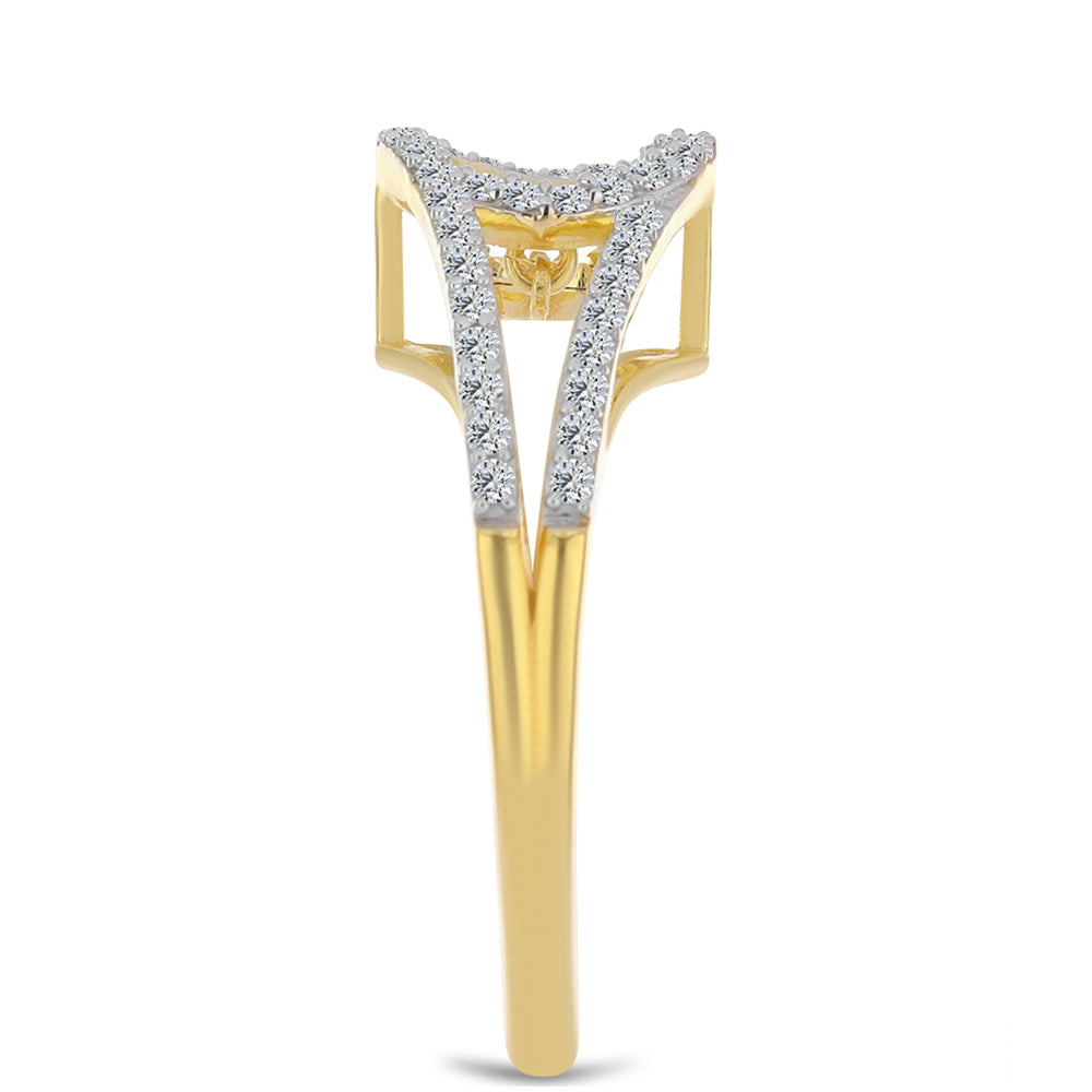 Goldplattierter Silberring mit Cognac-Diamant und weißem Topas