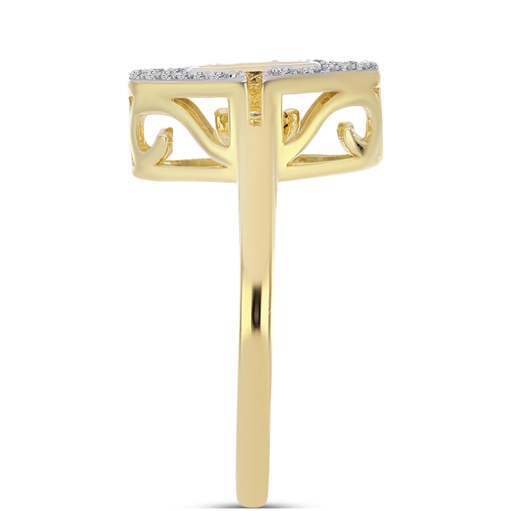 Goldplattierter Silberring mit Cognac-Diamant und weißem Topas