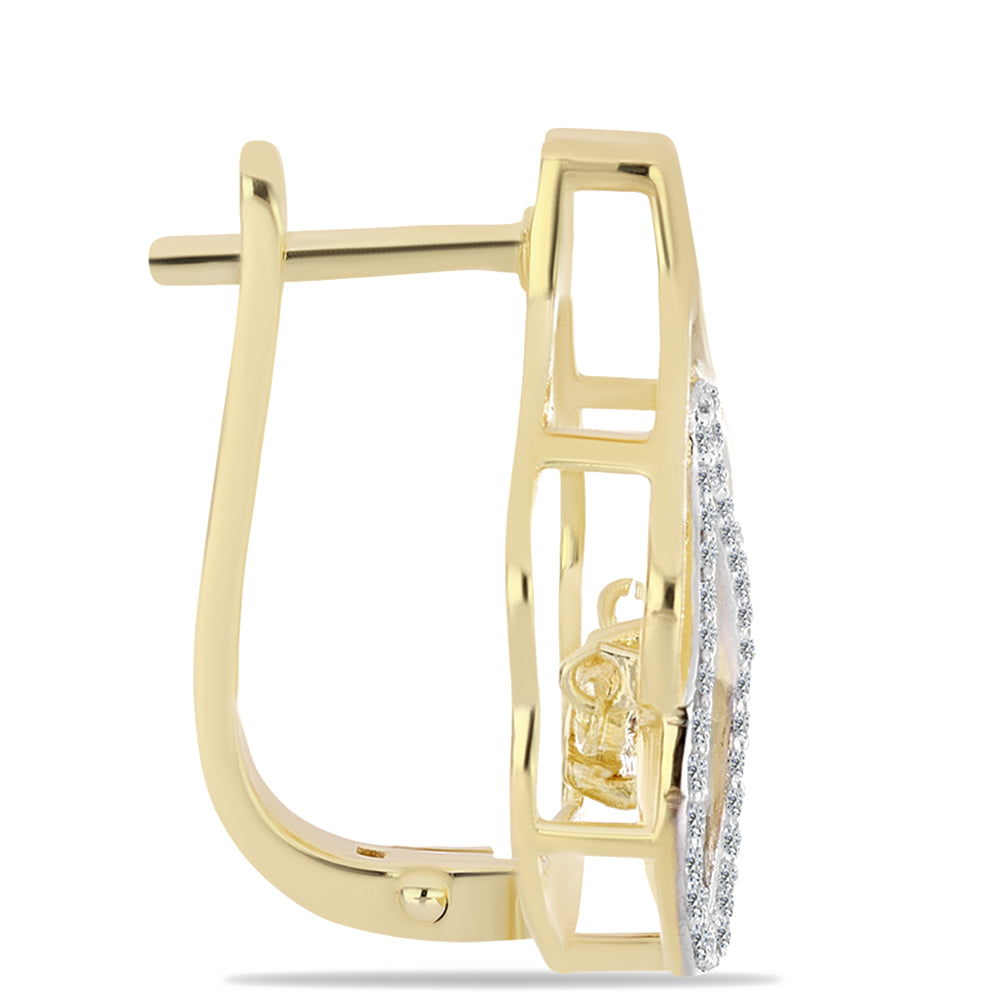 Goldplattierte Silberohrringe mit Cognac-Diamant und weißem Topas