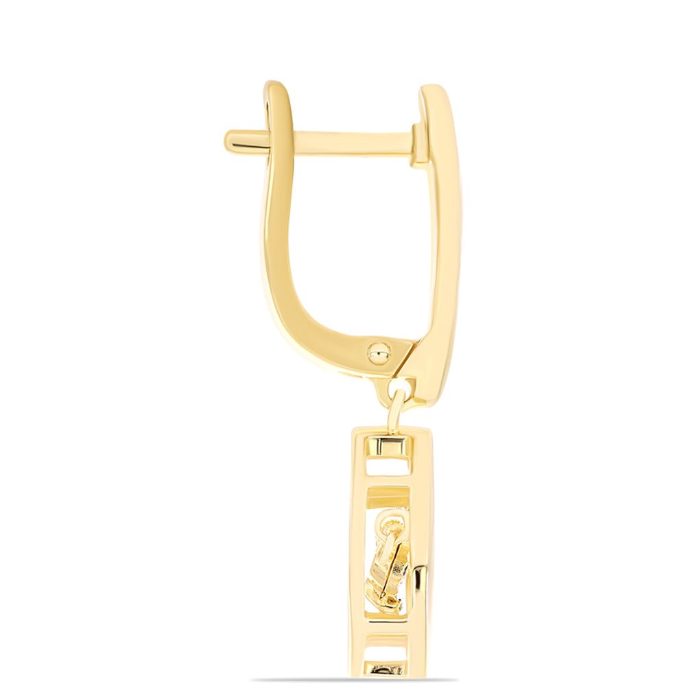 Goldplattierte Silberohrringe mit Cognac-Diamant