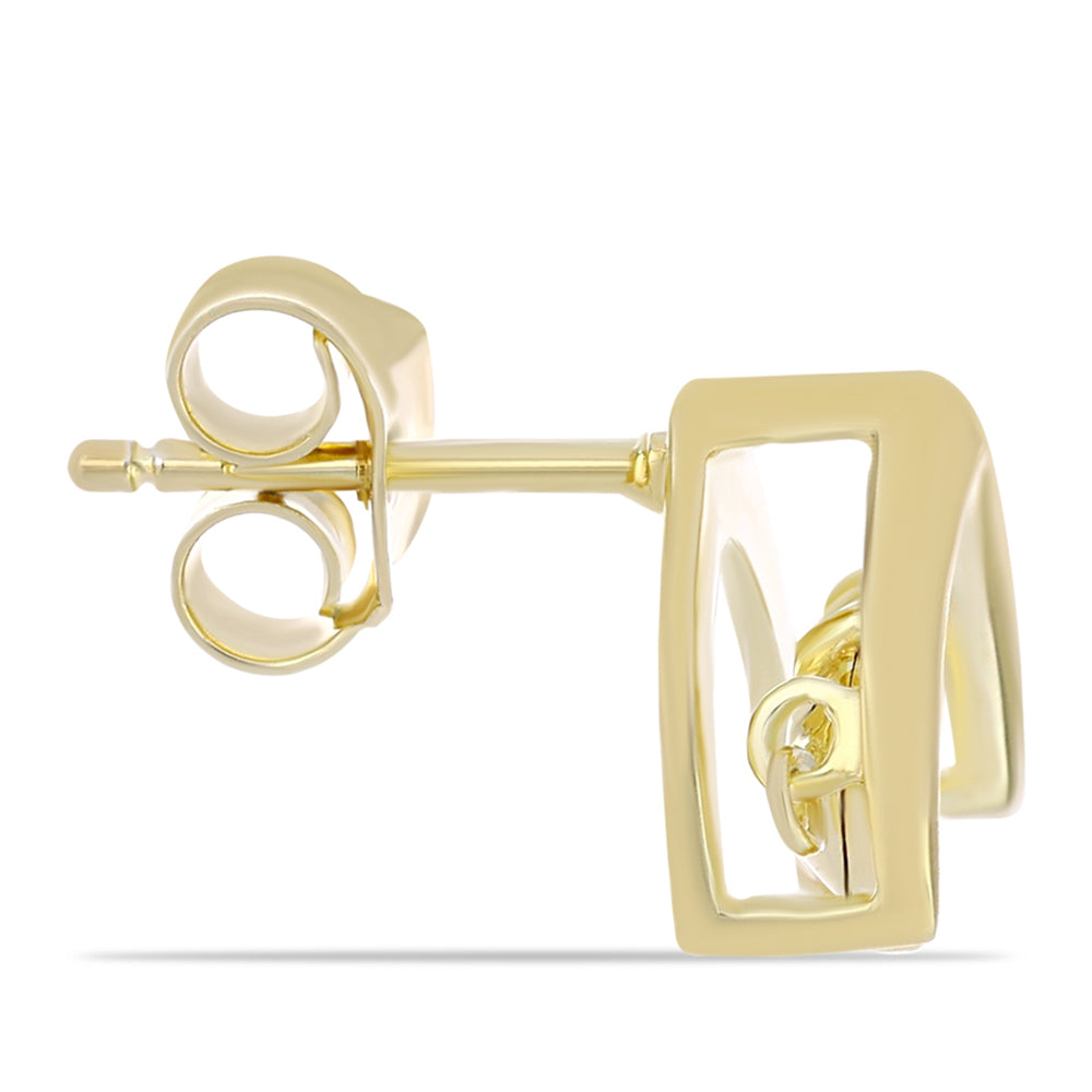 Goldplattierte Silberohrringe mit Cognac-Diamant