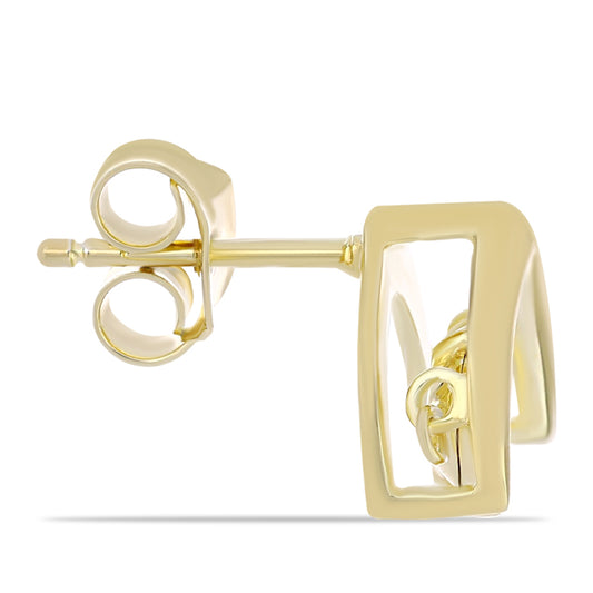 Goldplattierte Silberohrringe mit Cognac-Diamant