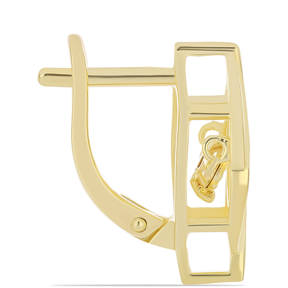 Goldplattierte Silberohrringe mit Cognac-Diamant