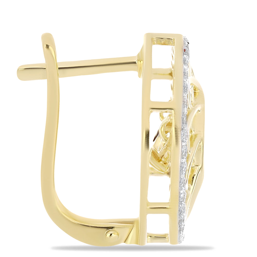 Goldplattierte Silberohrringe mit Cognac-Diamant und weißem Topas