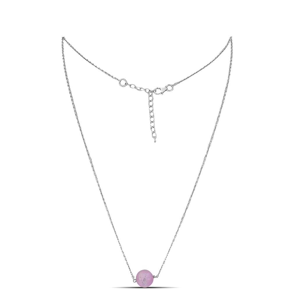 Silberhalskette mit Kunzit aus Pala
