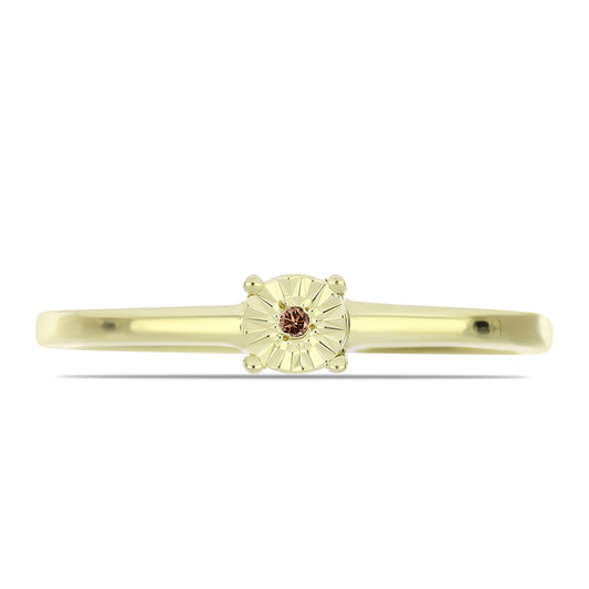 Goldplattierter Silberring mit Cognac-Diamant