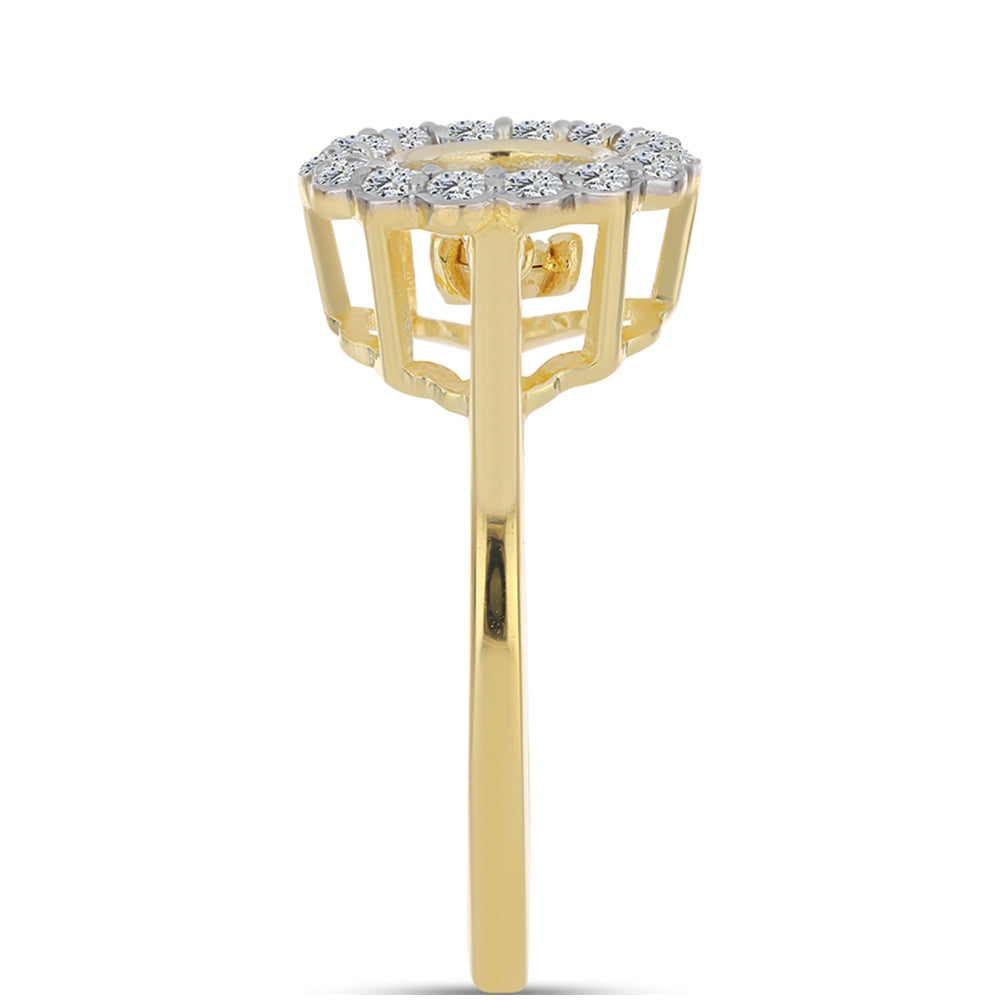 Goldplattierter Silberring mit Cognac-Diamant und weißem Topas