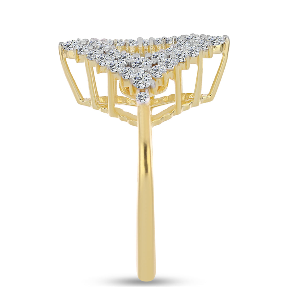 Goldplattierter Silberring mit Cognac-Diamant und weißem Topas