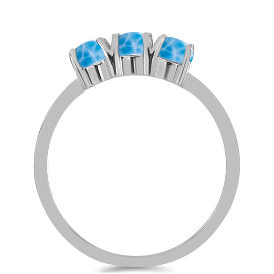 Silberring mit Larimar aus Barahona