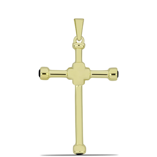 Goldplattierter Silberanhänger mit schwarzem Onyx