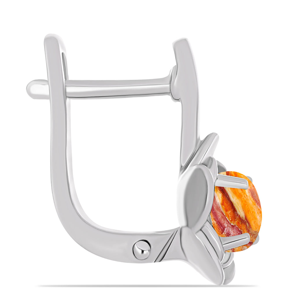 Silberohrringe mit Löwenpfoten-Jaspis