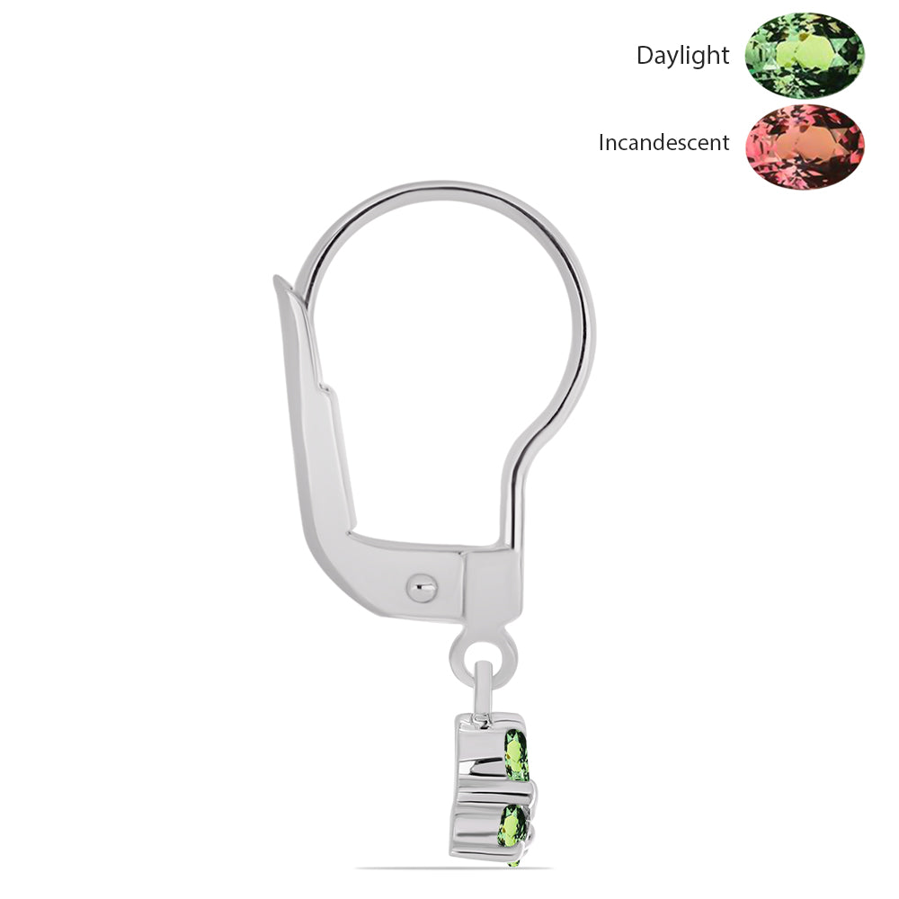 Silberohrringe mit natürlichem Alexandrit und weißem Topas