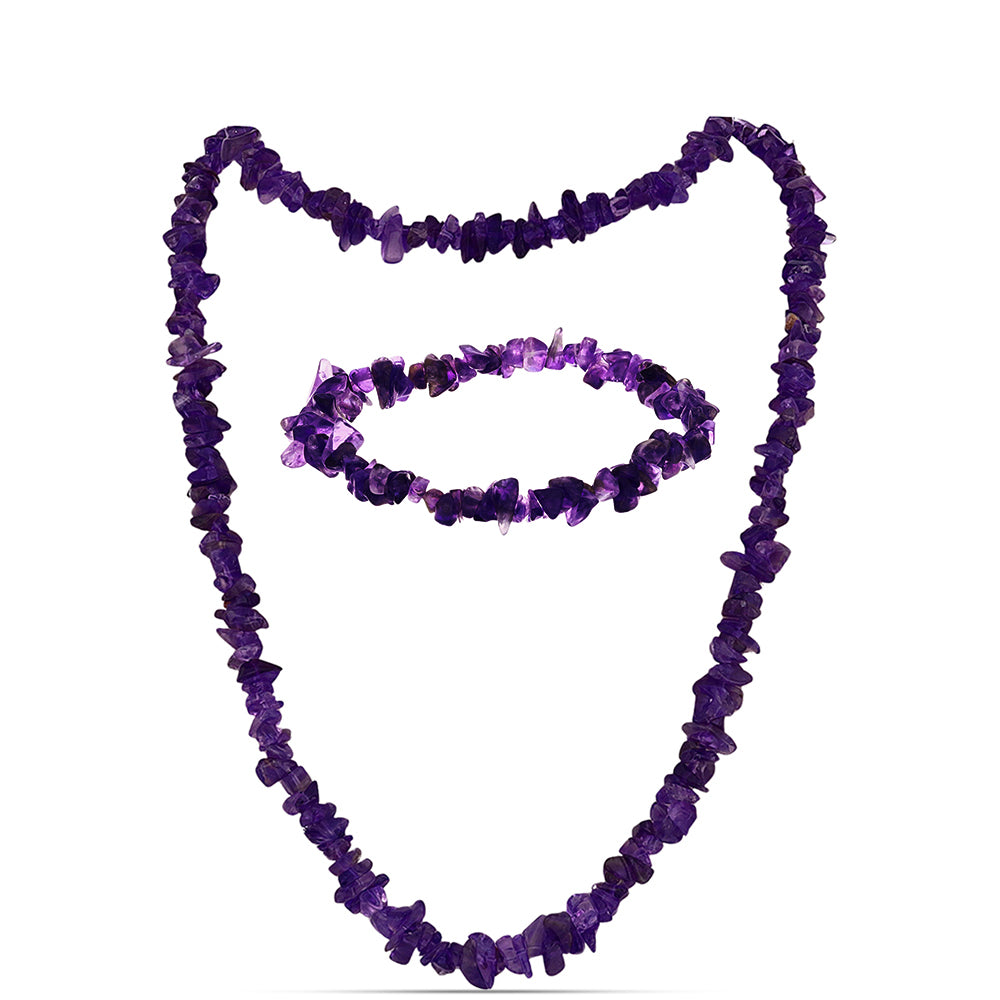 Schmuckgarnitur aus Nugget mit marokkanischem Amethyst