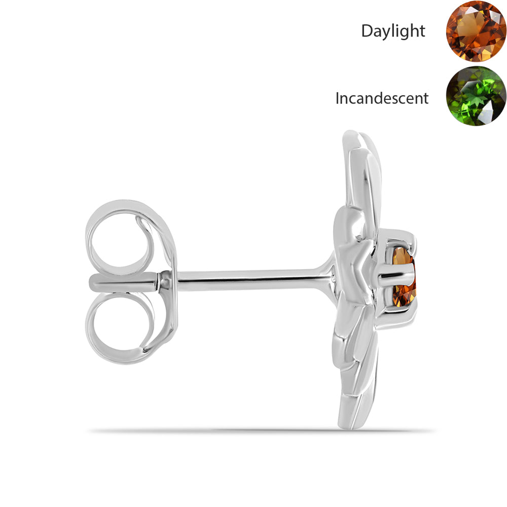 Silberohrringe mit zertifiziertem laborgezüchteten Zultanit aus Anatolien