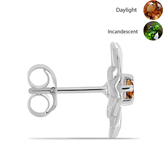 Silberohrringe mit zertifiziertem laborgezüchteten Zultanit aus Anatolien